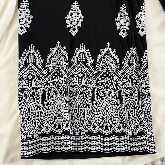 NWT Roz & Ali Plus Size Black Boho Wide Leg Pant Plus Sz 3X Casual Stretch - Picture 4 of 9